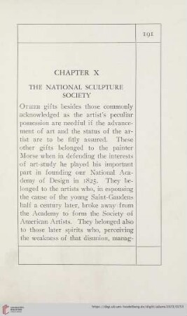Chapter X The National Sculpture Society