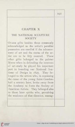 Chapter X The National Sculpture Society