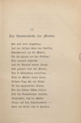 IV. Am Krankenbette der Mutter.