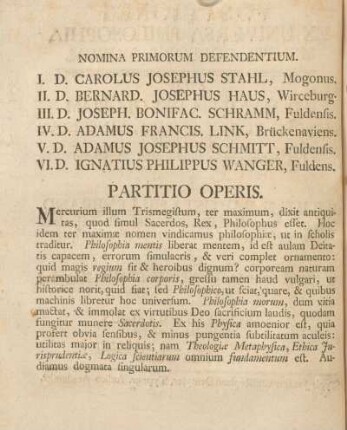 Nomina primorum defendentium.
