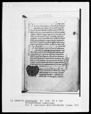 Voll-Lektionar — Initiale M(ULTIFARIAM), Folio 3recto