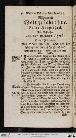 Erster Haupttheil: Die Geschichte vor der Geburt Christi