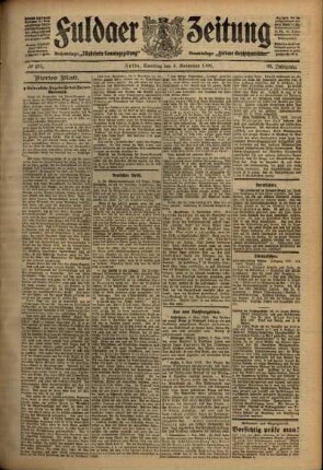 Vierte Ausgabe vom Samstag, den 06. November 1909.