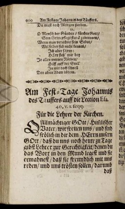 Am Fest-Tage Johannis des Tauffers [...]