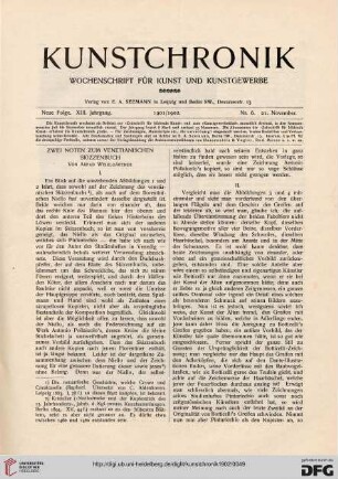 Zwei Noten zum venetianischen Skizzenbuch