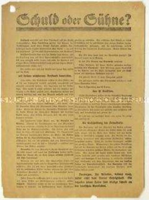 Flugblatt der SPD gegen den Spartakusbund und den Januaraufstand 1919 in Berlin