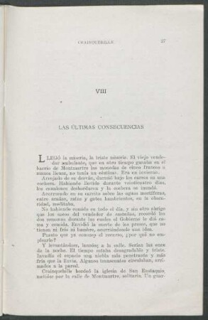 VIII Las últimas consecuencias
