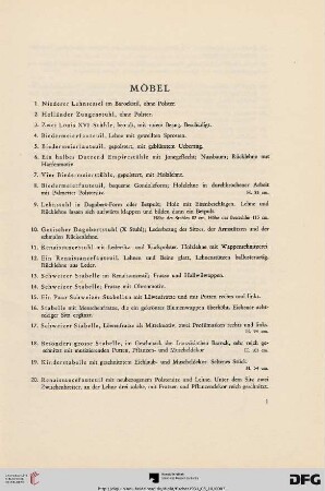 Möbel (Nr. 1-173)
