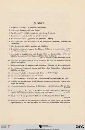 Möbel (Nr. 1-173)