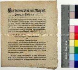 Von Gottes Gnaden, August, Herzog zu Sachsen