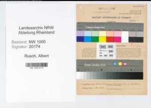 Entnazifizierung Albert Rusch, geb. 22.03.1902 (Ingenieur)