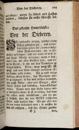 Das zehende Hauptstücke: Von der Dieberey.