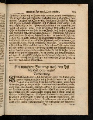 899-919, Am neundten Sonntage nach dem Fest der Heiligen Dreyeinigkeit