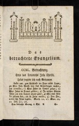 1-6, Ende des Triumphs Jesu Christi. Jesus begiebt sich nach Bethanien.
