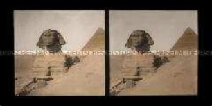 Sphinx mit Traumstele und Cheops-Pyramide, Gizeh