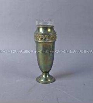 Vase, Messing, Glaseinsatz