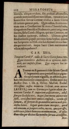 Cap. XXII. Tempora Caroli V. nulla de Sacro Clavo fama erat ...