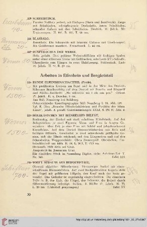 Arbeiten in Elfenbein und Bergkristall (Nr. 228-234)