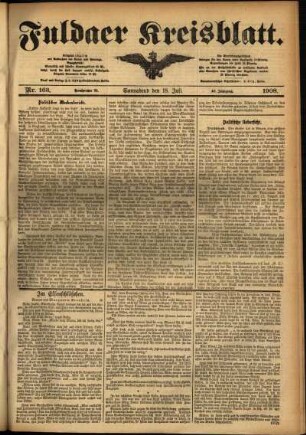 Ausgabe vom Samstag, den 18. Juli 1908.