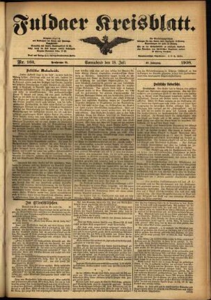 Ausgabe vom Samstag, den 18. Juli 1908.