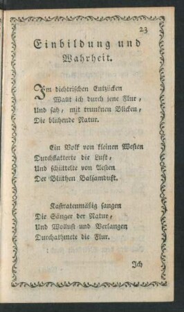 Einbildung und Wahrheit.