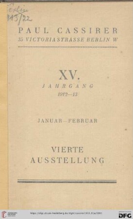 Vierte Ausstellung : Januar-Februar : XV. Jahrgang 1912-13