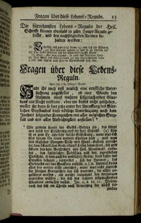 Fragen über diese Lebens-Reguln