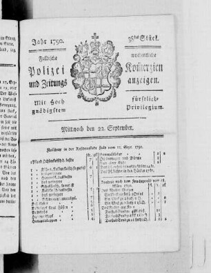 38tes Stück., Ausgabe vom 22. September 1790