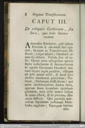 Caput III. De reliquiis Gothorum, seu Dacis, quos hodie Saxones vocamus