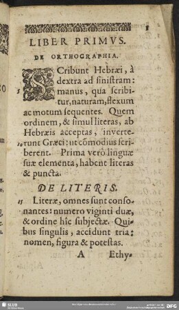 Liber Primus. De Orthographia