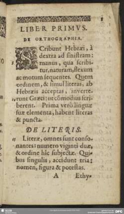 Liber Primus. De Orthographia
