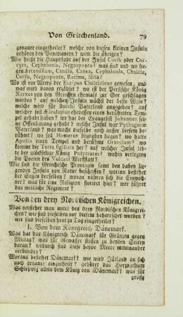 Von den drey Nordischen Koenigreichen