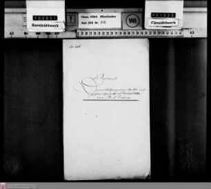 Verzeichnis der an das Archiv in Idstein abgegebenen Kameralakten des Amtes Kirberg