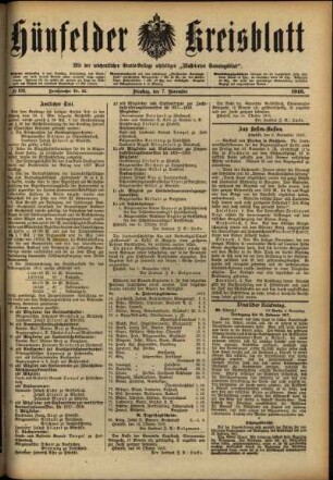 Ausgabe vom Dienstag, den 07. November 1916.