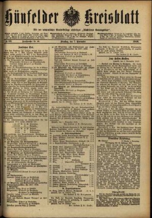 Ausgabe vom Dienstag, den 07. November 1916.