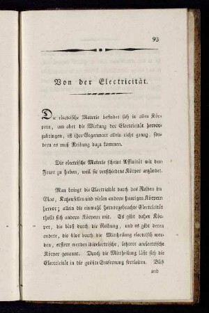 Von der Electricität.