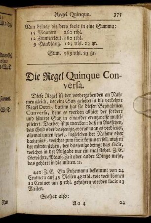 Die Regel Quinque Conversa