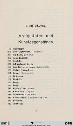 Antiquitäten und Kunstgegenstände (Nr. 199-715)