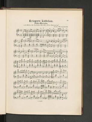 Kriegers Liebchen. Polka-Mazurka nach Motiven der komischen Operette: "Prinz Methusalem"