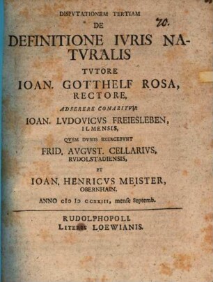 Disp. III. de definitione iuris naturalis