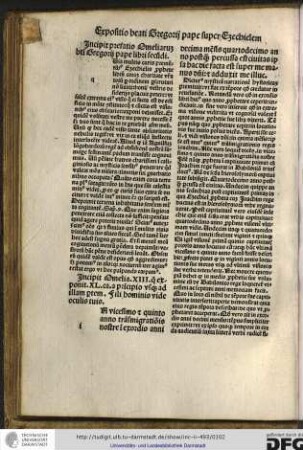 Incipit prefatio omeliarum beati Gregorii pape libri secundi.