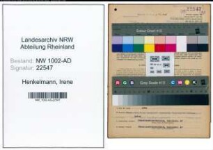 Entnazifizierung Irene Henkelmann, geb. 25.09.1905 (Buchhalterin)