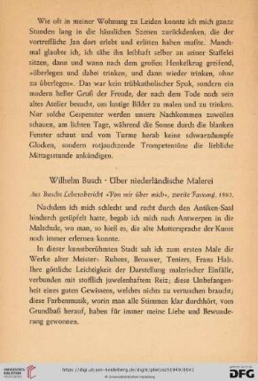 Wilhelm Busch. Über niederländosche Malerei