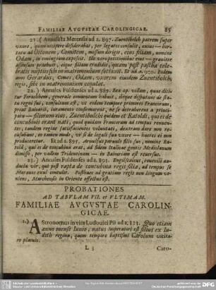 Probationes Ad Tabulam VII. et Ultimam. Familiae Augustae Carolingicae