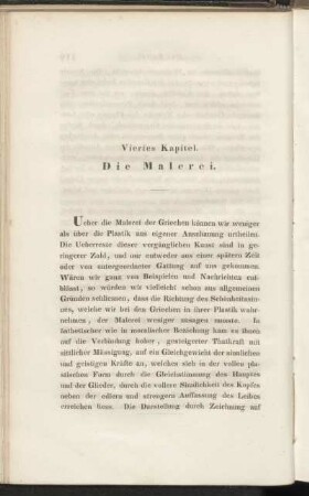 Viertes Kapitel. Die Malerei.