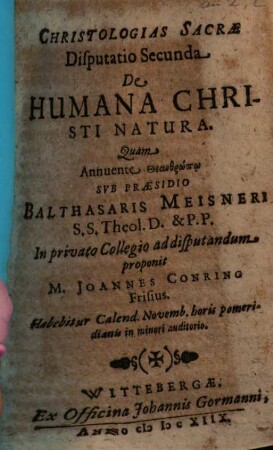 De Humana Christi Natura