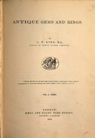 Antique Gems and Rings, 1. Text