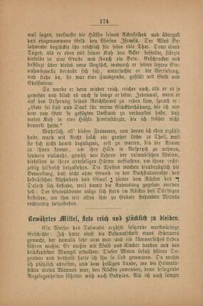 Bewährtes Mittel, stets reich und glücklich zu bleiben
