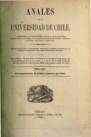Anales de la Universidad de Chile : memorias científicas y literarias. 24. 1863