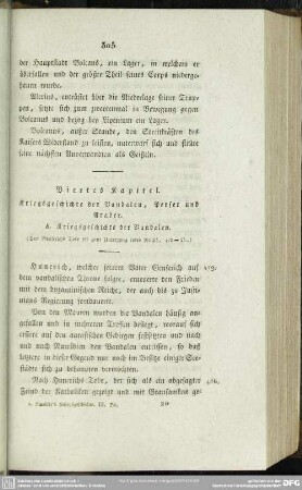 Viertes Kapitel. Kriegsgeschichte der Vandalen, Perser und Araber